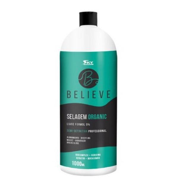 Sky Cosmetics Brazilian Keratin Treatment Believe Organic Sealing Semi Definitive Blond Hair Alignment 1L - Sky Cosmetics