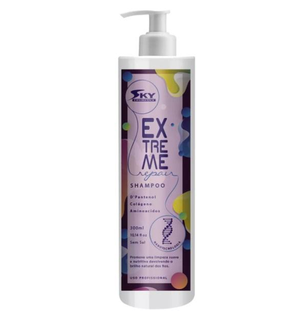 Sky Cosmetics Brazilian Keratin Treatment Extreme Repair D-Panthenol Amino Acids Collagen Shampoo 300ml - Sky Cosmetics