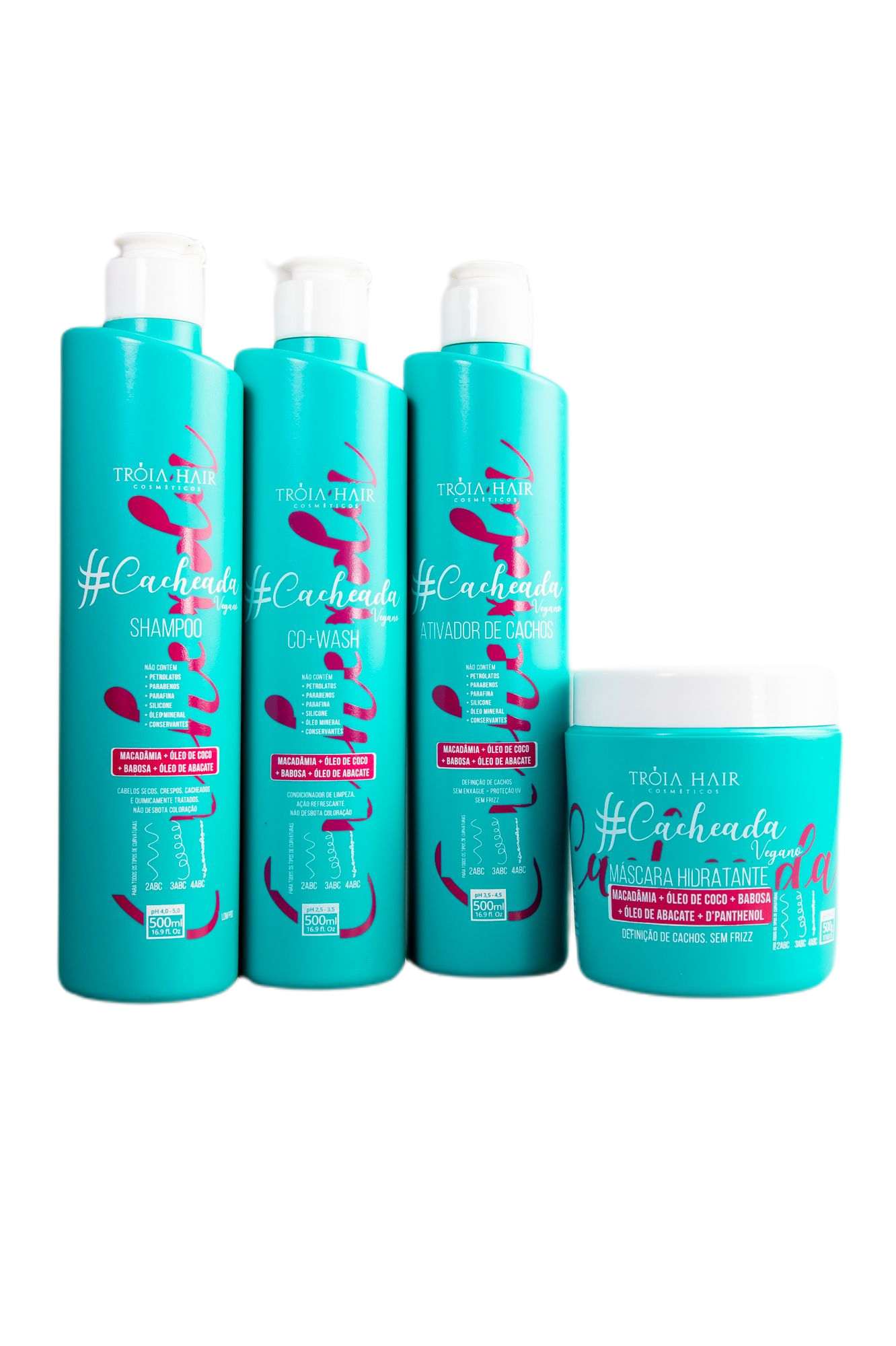 Troia Hair Home Care Cacheada Maintenance Home Care Curly Hair Vegan Moisturizing 4x500 - Troia Hair