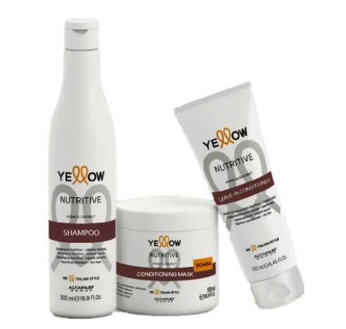 Yellow Brazilian Keratin Treatment Nutritive Argan Coconut Aloetrix Nourishing Treatment Kit 3 Products - Yellow